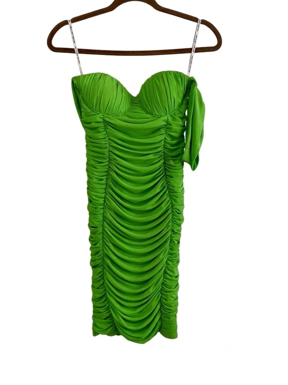 Miss Circle NY Lime Green Ruched Sweetheart Bodycon Mini‎ Dress Small Birthday